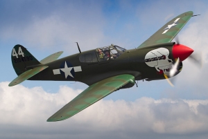 The P-40 high above the clouds